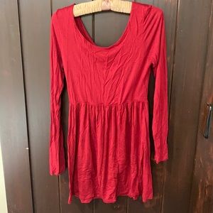 Forever 21 Ruched back red long sleeve